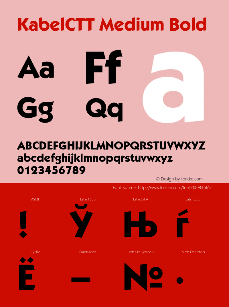 KabelCTT Medium Bold TrueType Maker version 3.00.00 Font Sample