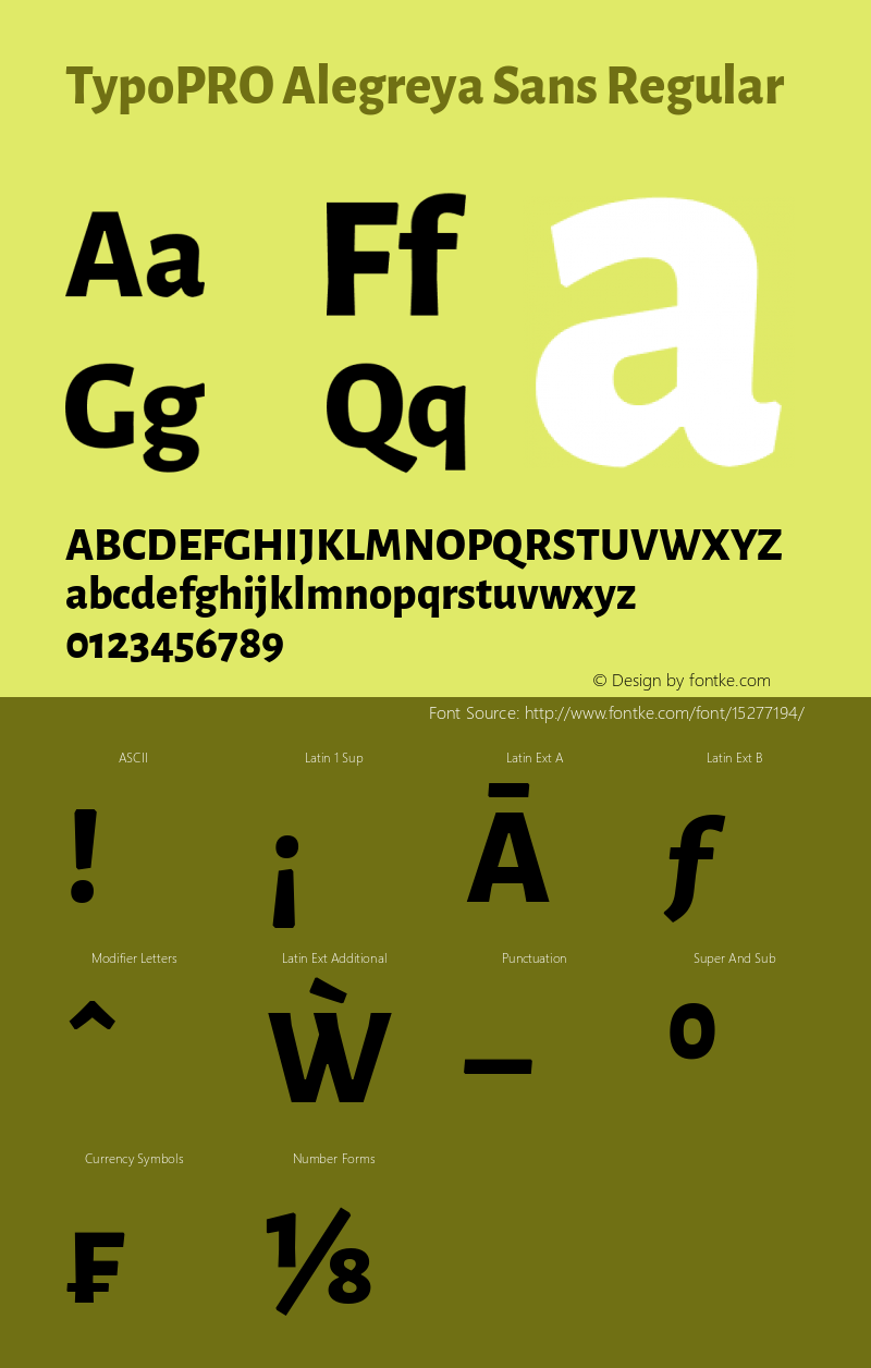 TypoPRO Alegreya Sans Regular Version 1.000;PS 001.000;hotconv 1.0.70;makeotf.lib2.5.58329 DEVELOPMENT Font Sample