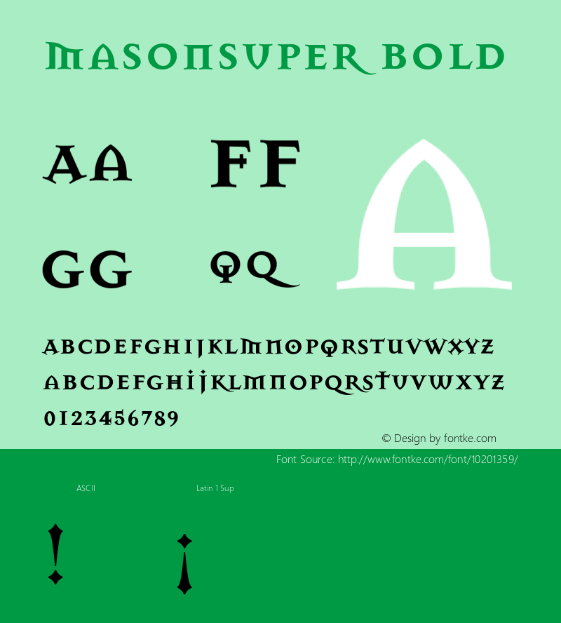 MasonSuper Bold 001.000 Font Sample