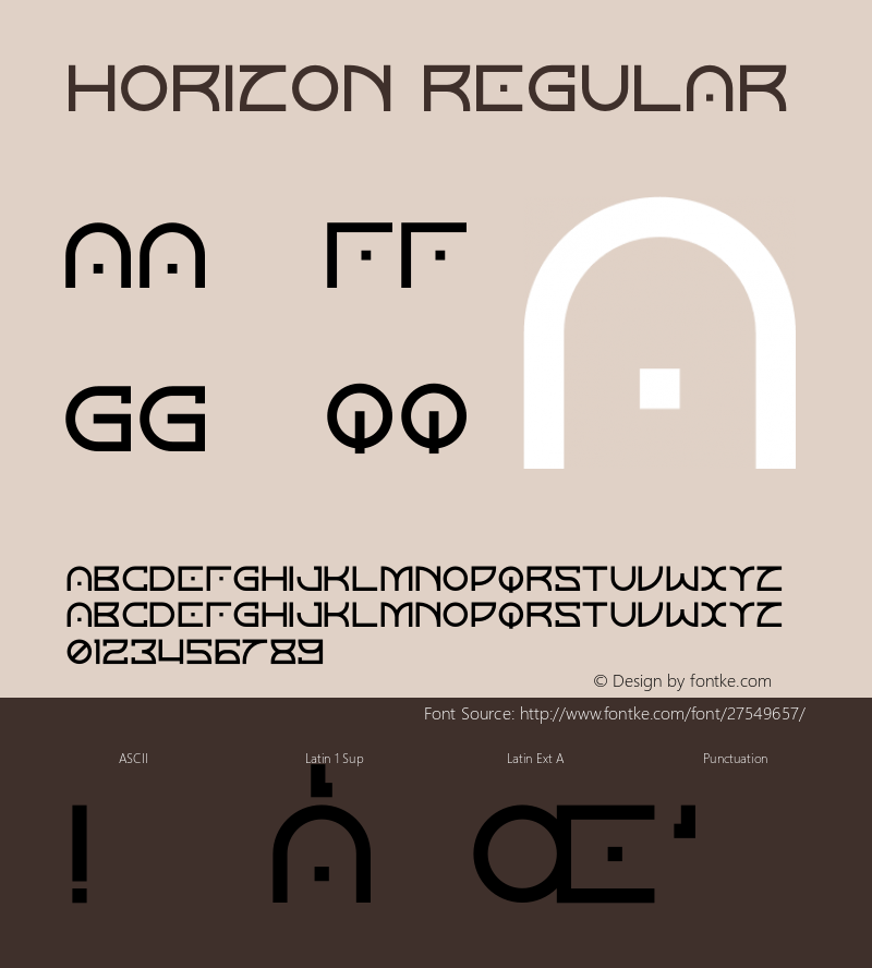 Horizon Version 1.002;Fontself Maker 3.0.0-3 Font Sample