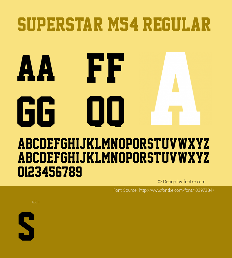 Superstar M54 Regular Version 1.01 June 21, 2010 Font Sample