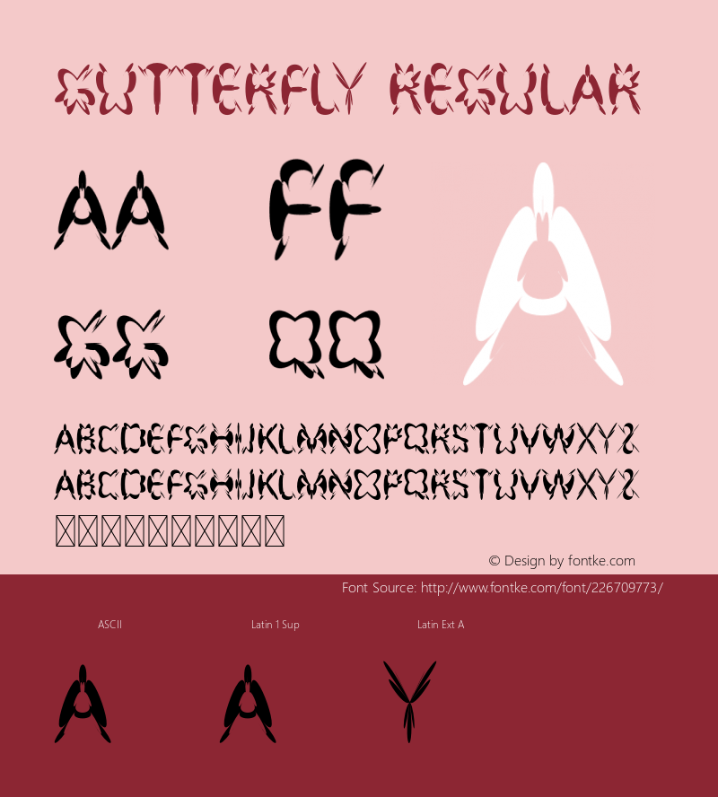 GutterflyRegular Version 1.002;Fontself Maker 3.5.1图片样张