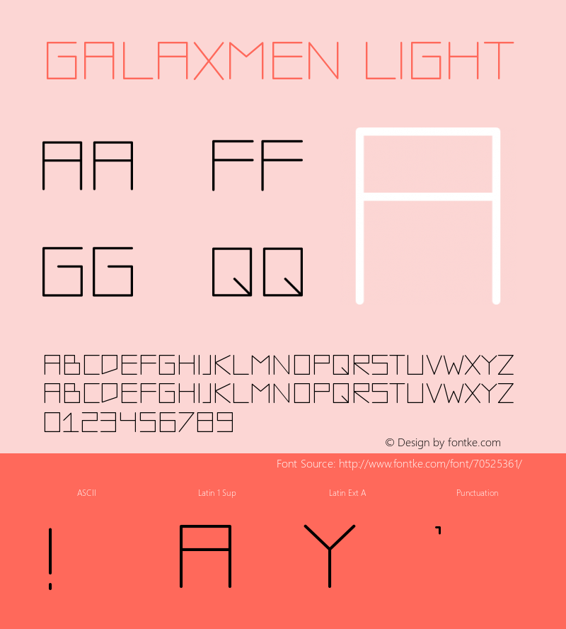 Galaxmen Light Version 1.005;Fontself Maker 3.5.1 Font Sample