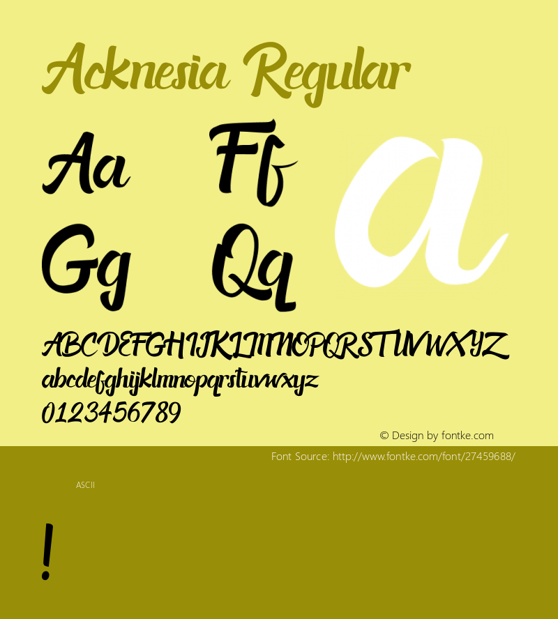 Acknesia 1.000 Font Sample