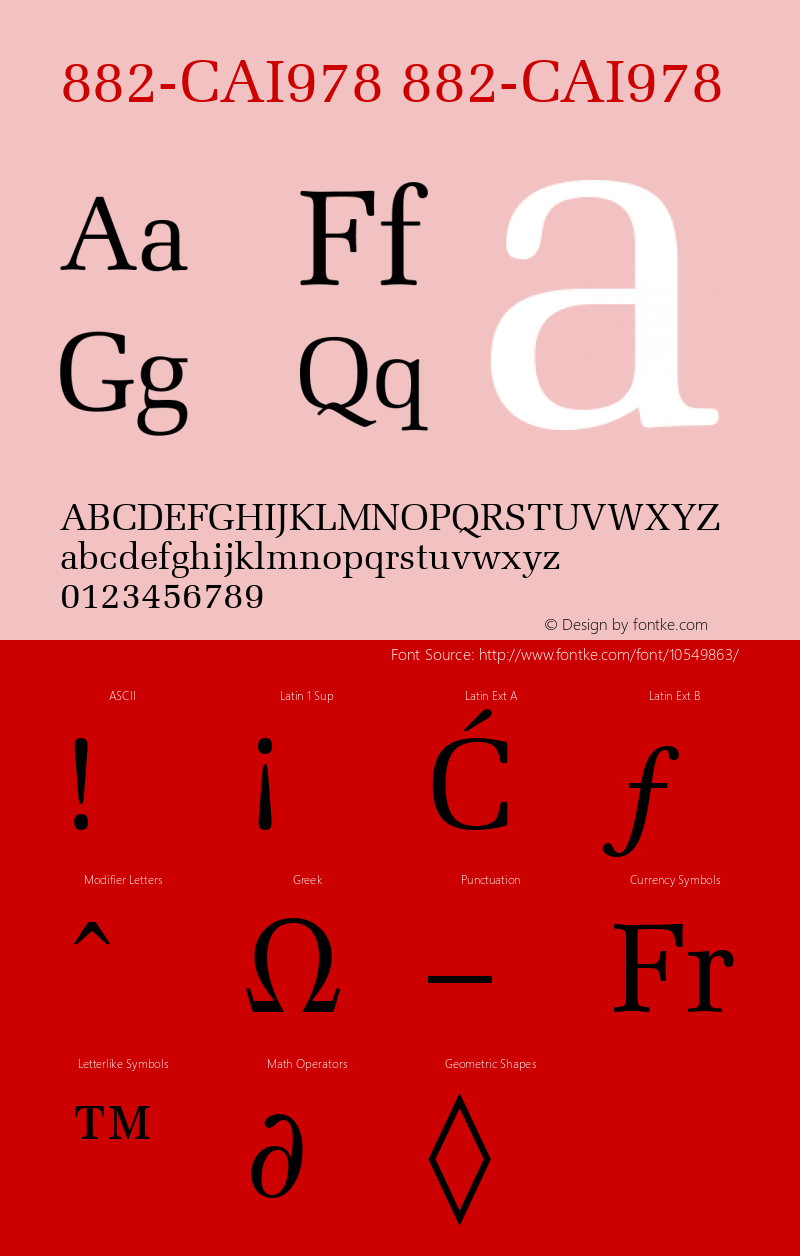 882-CAI978 882-CAI978 Version 3.0 Font Sample