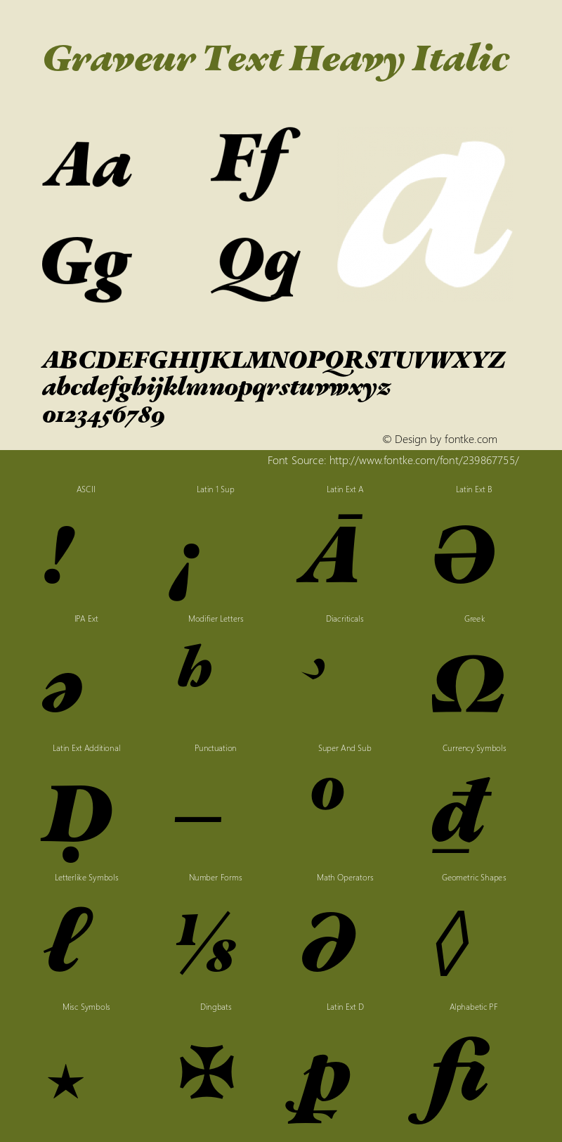 Graveur Text Heavy Italic Version 1.005;FEAKit 1.0图片样张