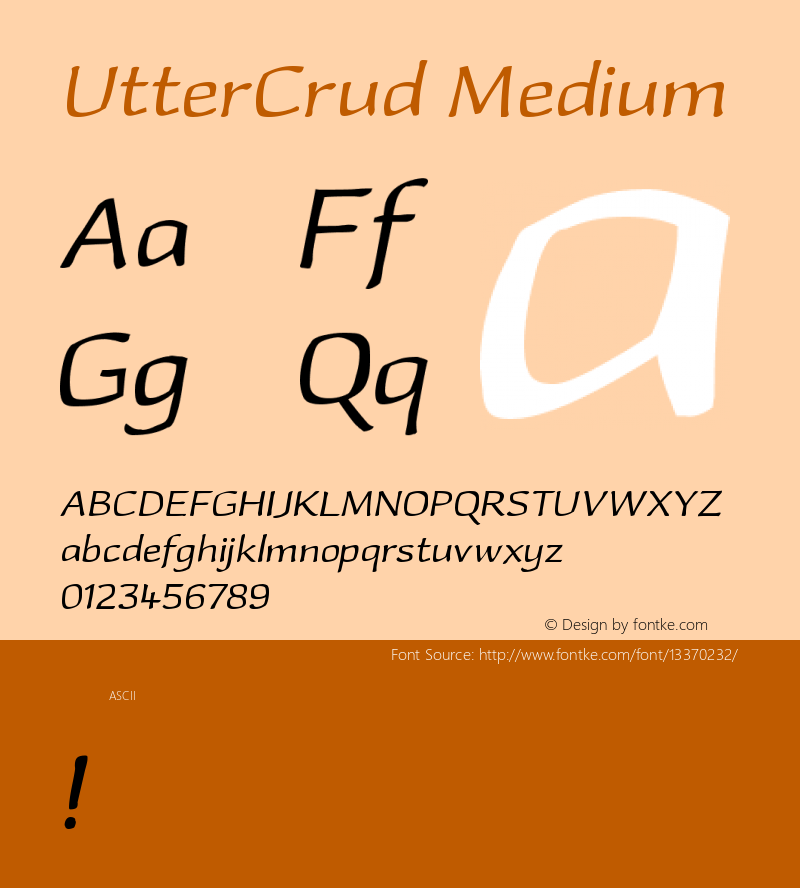 UtterCrud Medium Version 001.000 Font Sample