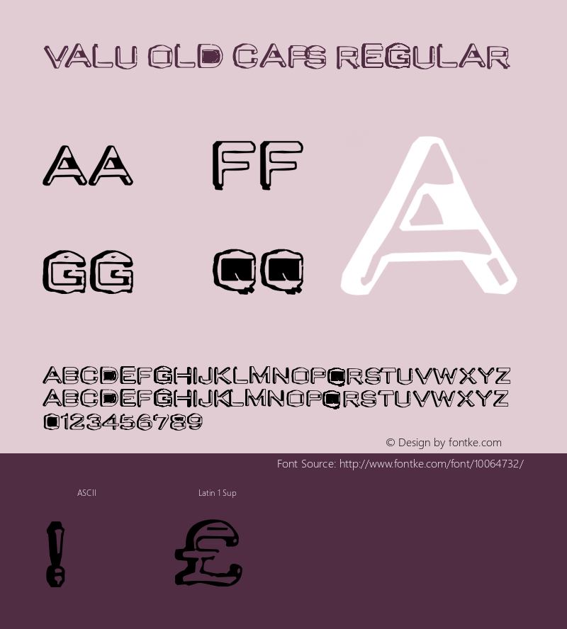 Valu Old Caps Regular .ttf Fonts Font Sample