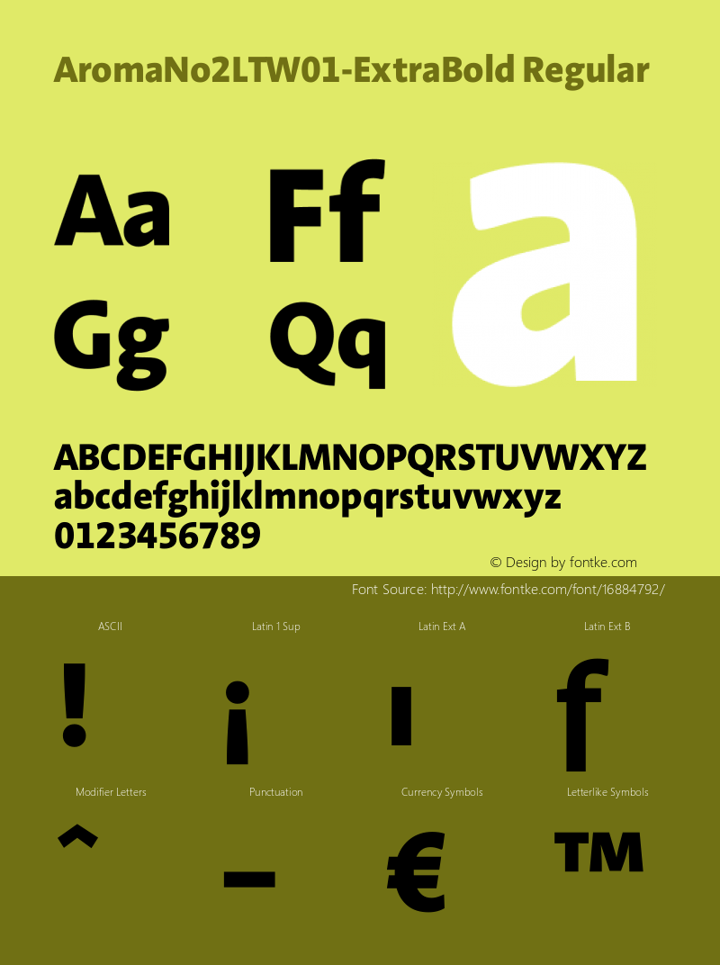 AromaNo2LTW01-ExtraBold Regular Version 1.01 Font Sample