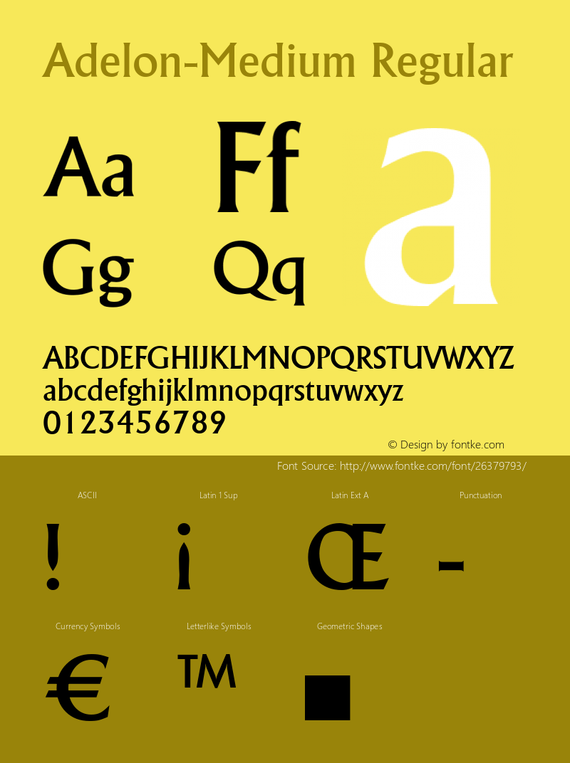 Adelon-Medium Regular B & P Graphics Ltd.:29.6.1993 Font Sample