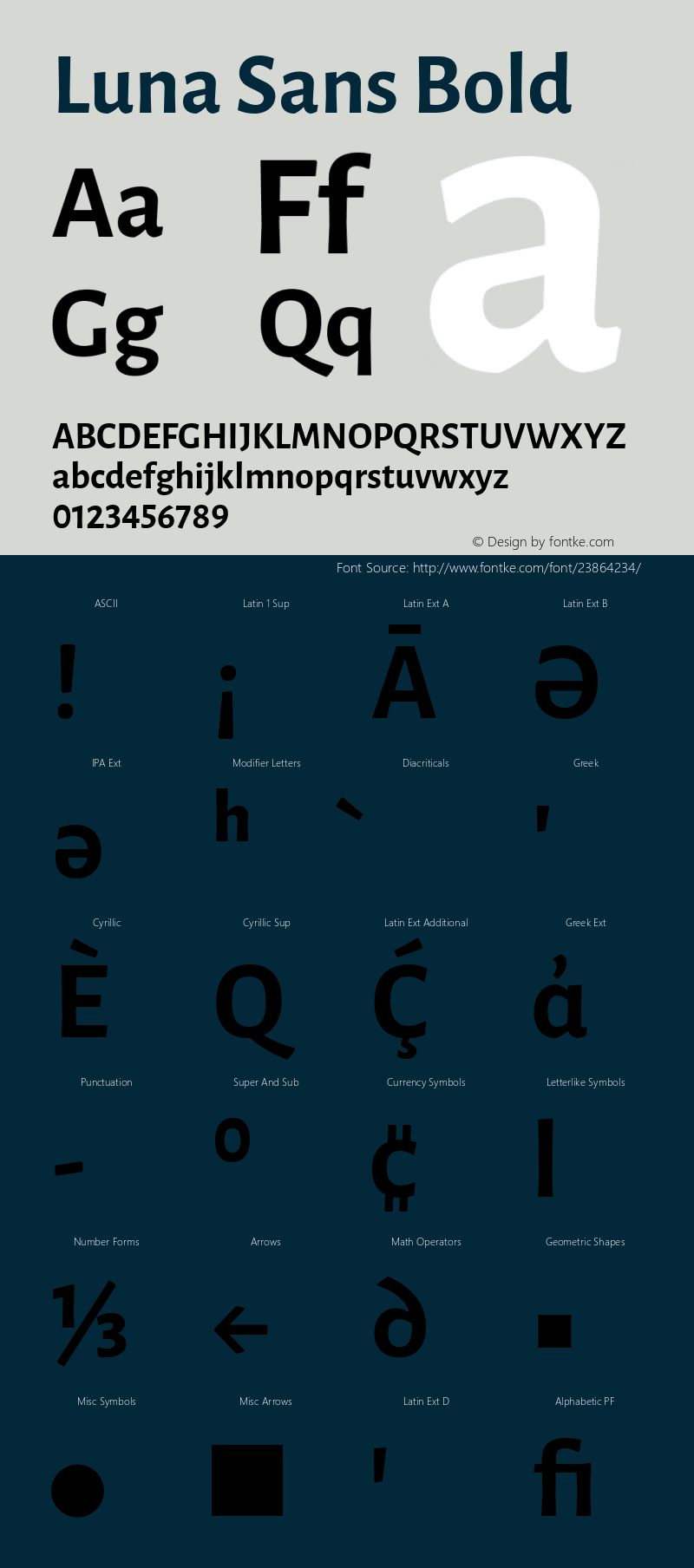 Luna Sans Bold Version 2.001; ttfautohint (v1.5) Font Sample