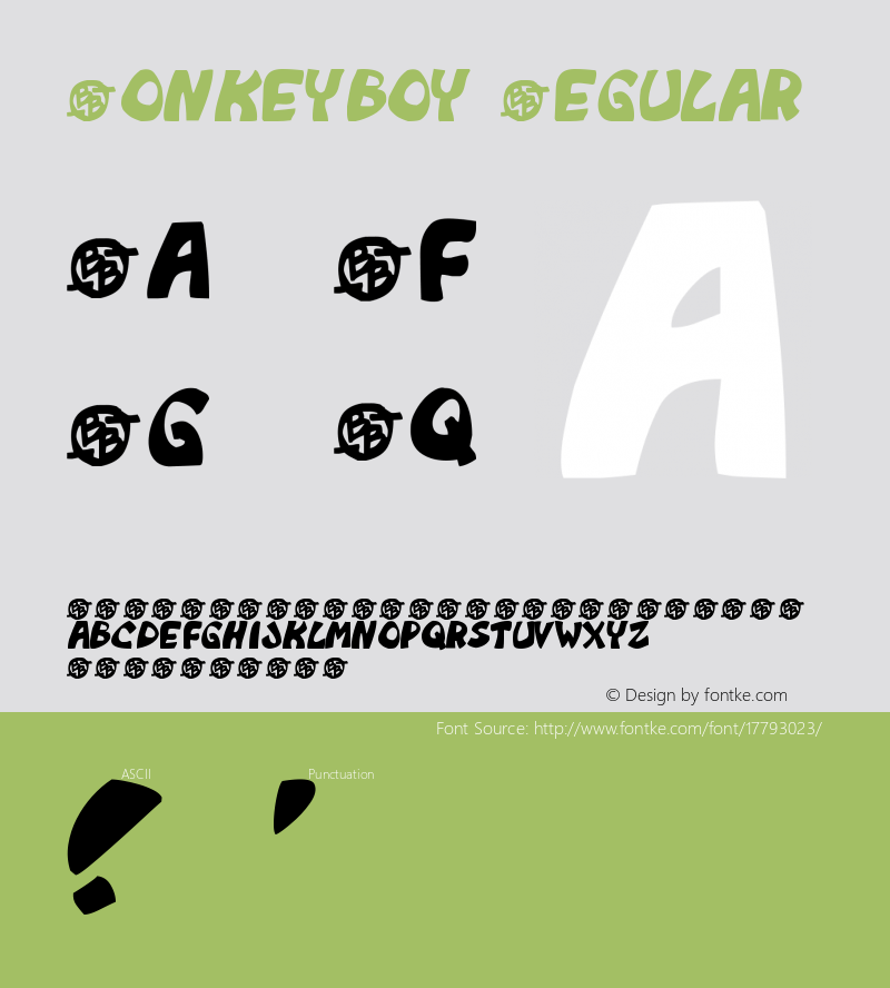 Monkeyboy Regular Version 1.0 Font Sample