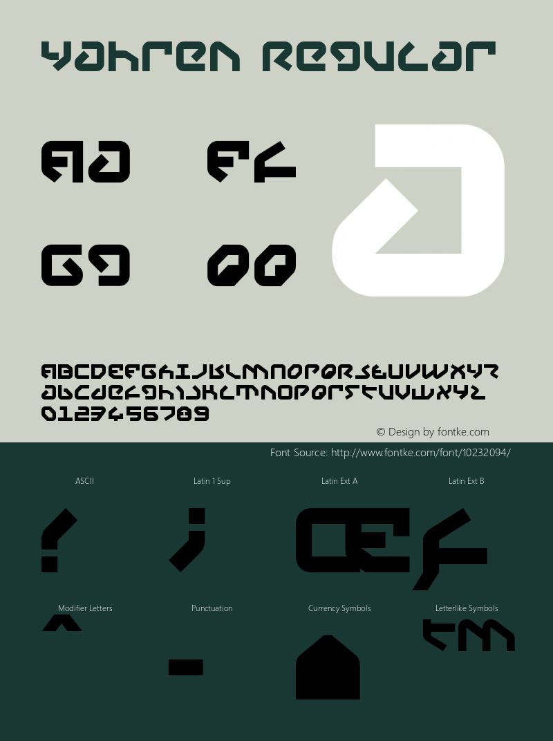 Yahren Regular 2 Font Sample