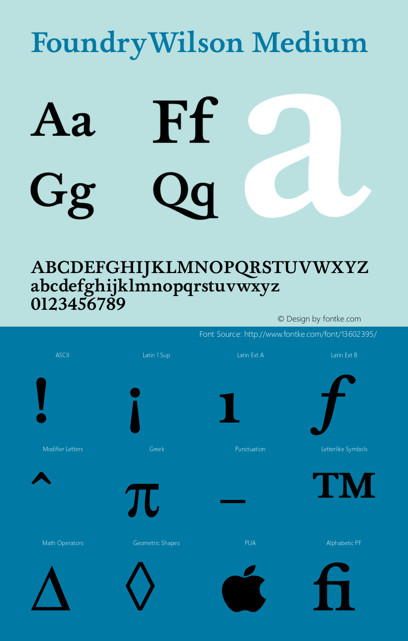 FoundryWilson Medium 001.000 Font Sample