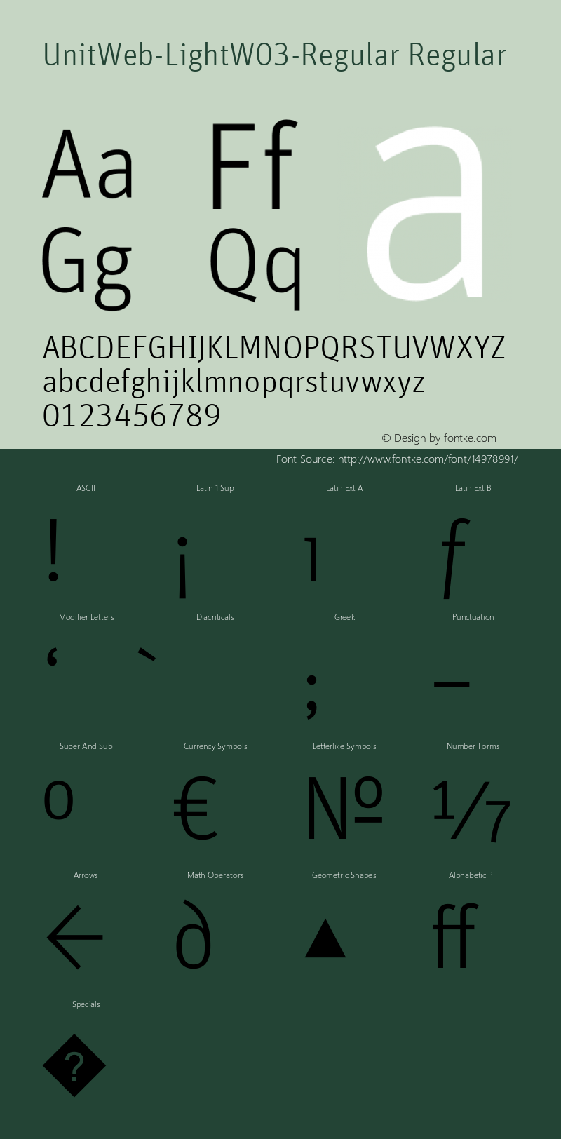 UnitWeb-LightW03-Regular Regular Version 7.504 Font Sample