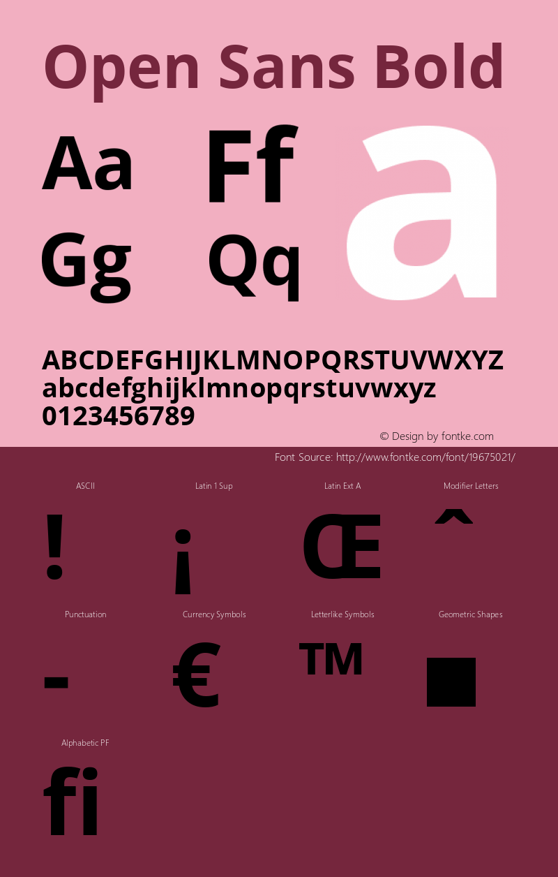 Open Sans Bold Version 1.10 Font Sample