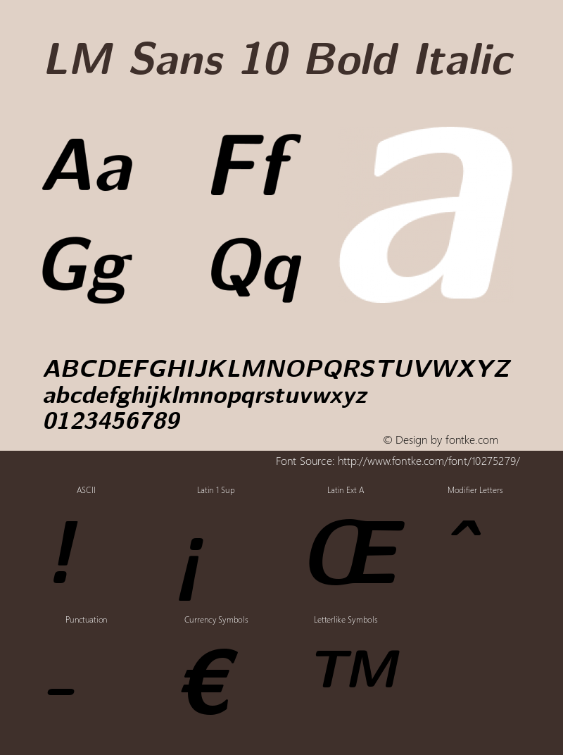 LM Sans 10 Bold Italic Version 1.106;PS 1.106;hotconv 1.0.49;makeotf.lib2.0.14853 Font Sample