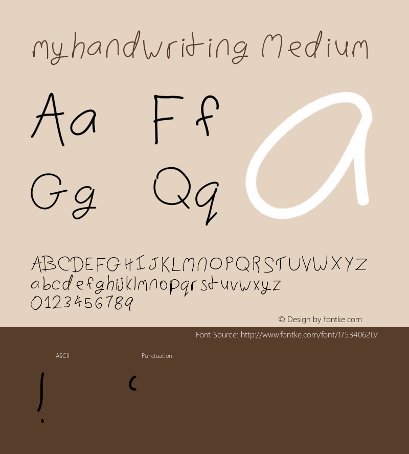 myhandwriting Version 001.000图片样张