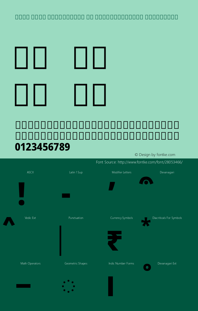 Noto Sans Devanagari UI SemiCondensed ExtraBold Version 2.000 Font Sample