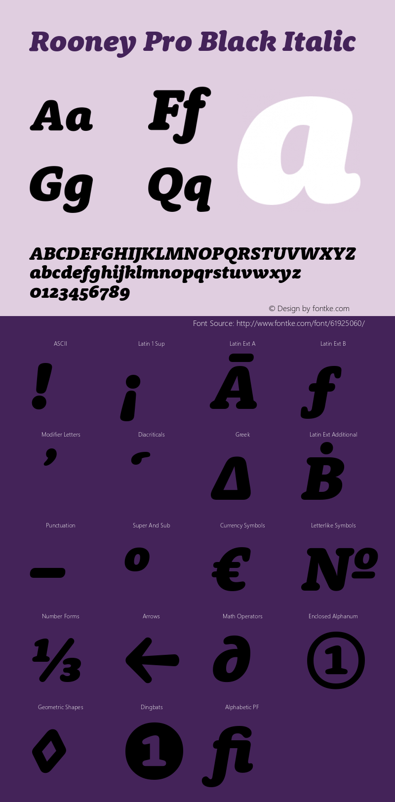 RooneyPro-BlackItalic Version 1.1 | wf-rip DC20130325 Font Sample