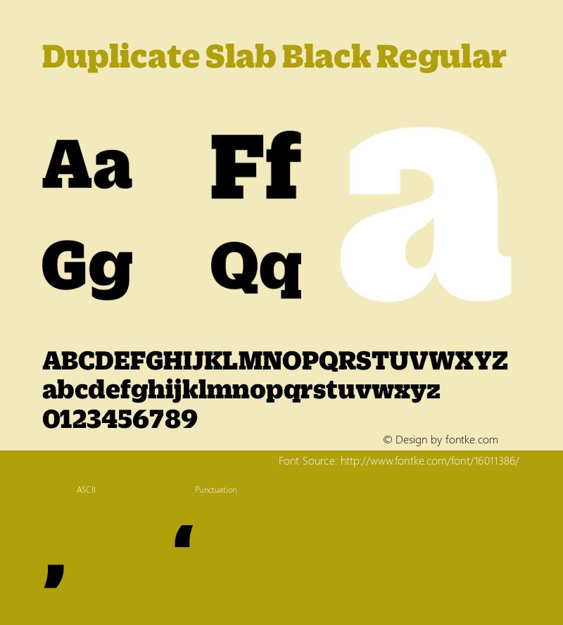 Duplicate Slab Black Regular Version 1.1 2013 Font Sample