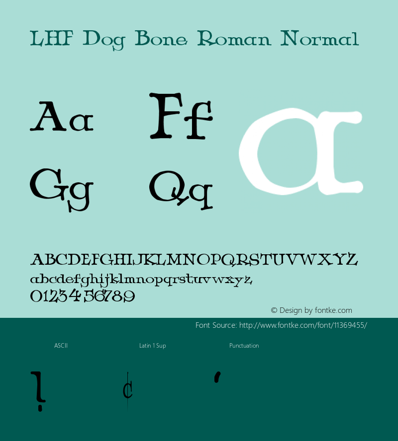 LHF Dog Bone Roman Normal Version 001.001 Font Sample