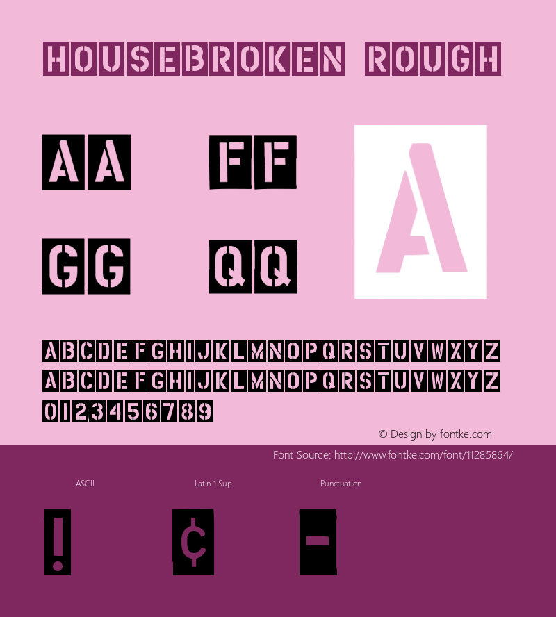 HouseBroken Rough Version 001.000 Font Sample