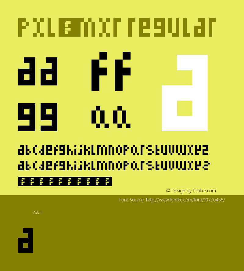 PXL_MXR Regular Version 1.0 Font Sample
