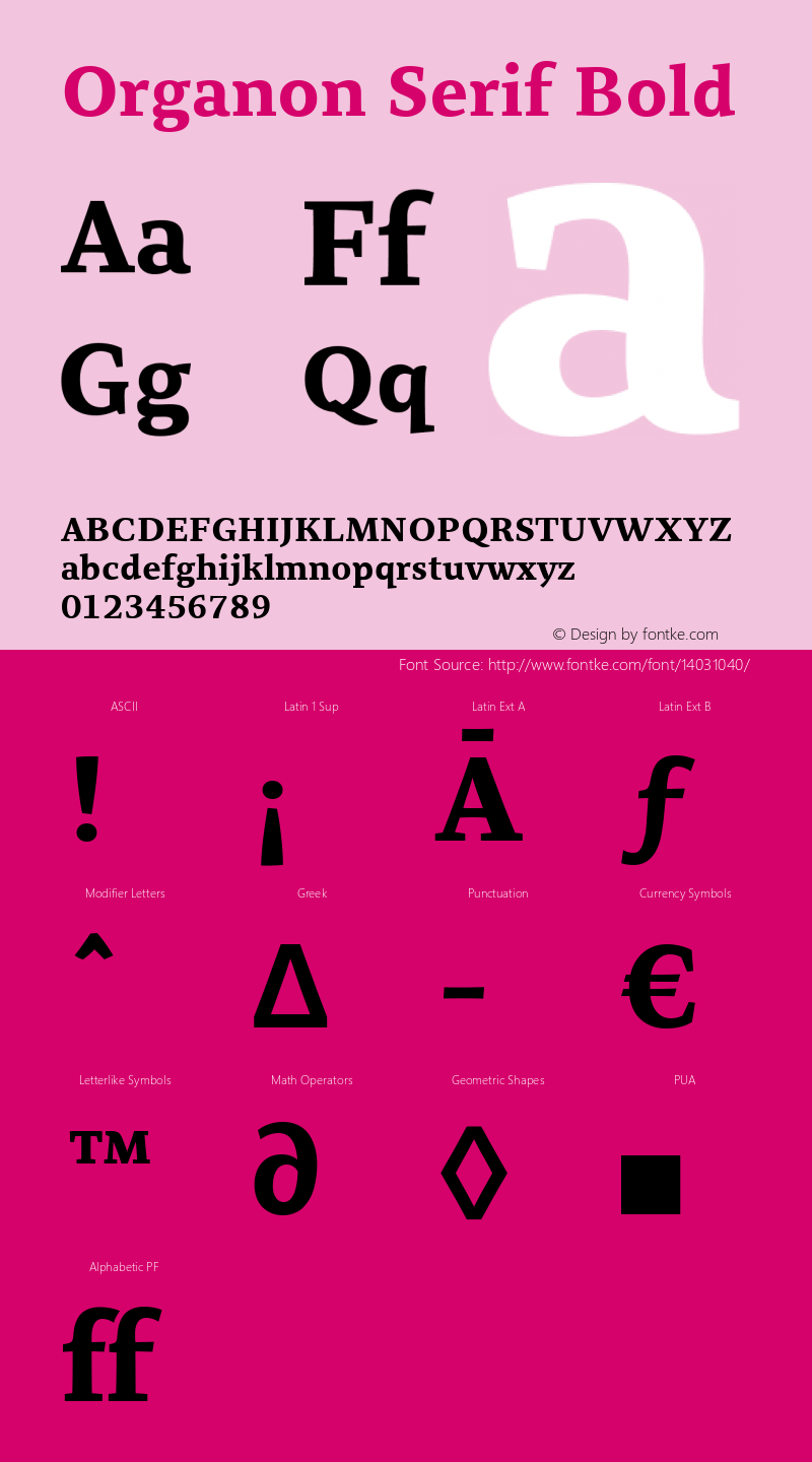 Organon Serif Bold 001.002 Font Sample