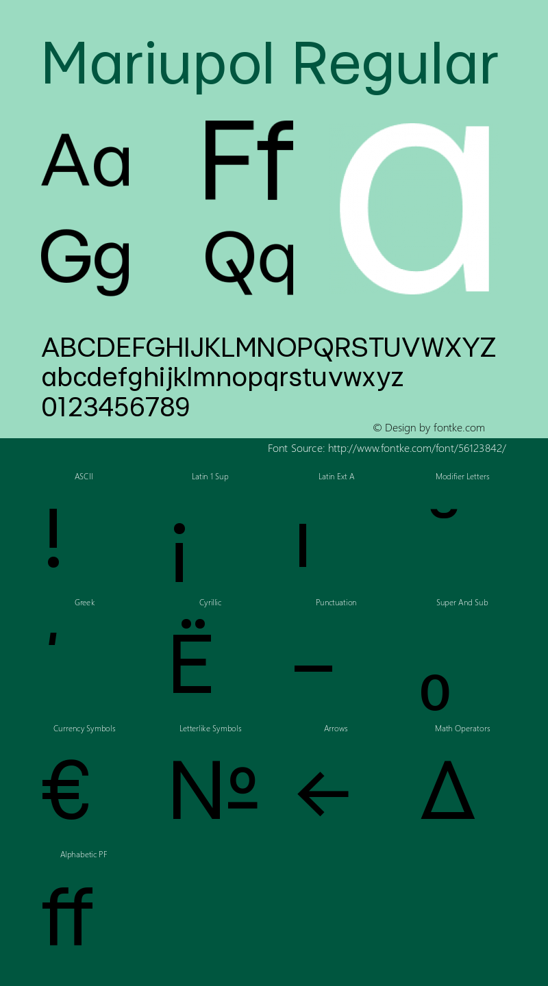 Mariupol-Regular Version 001.33 Font Sample