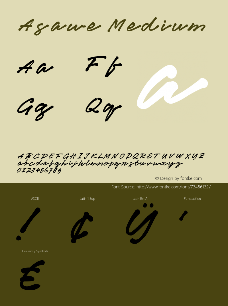 Asawe Version 001.000 Font Sample