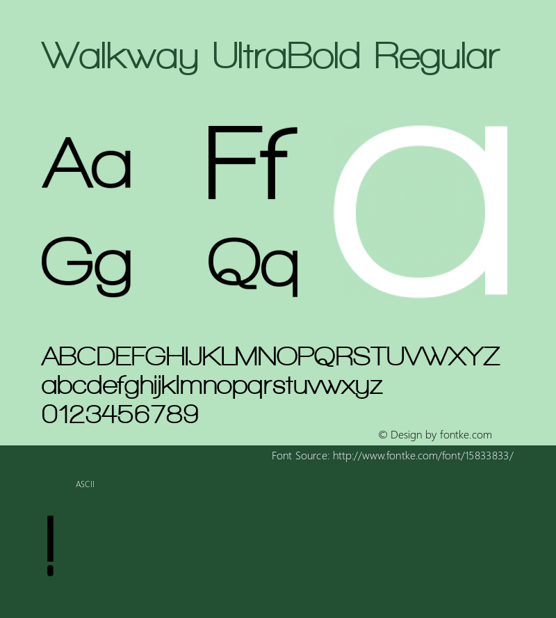 Walkway UltraBold Regular 1.0; ttfautohint (v1.4.1) Font Sample