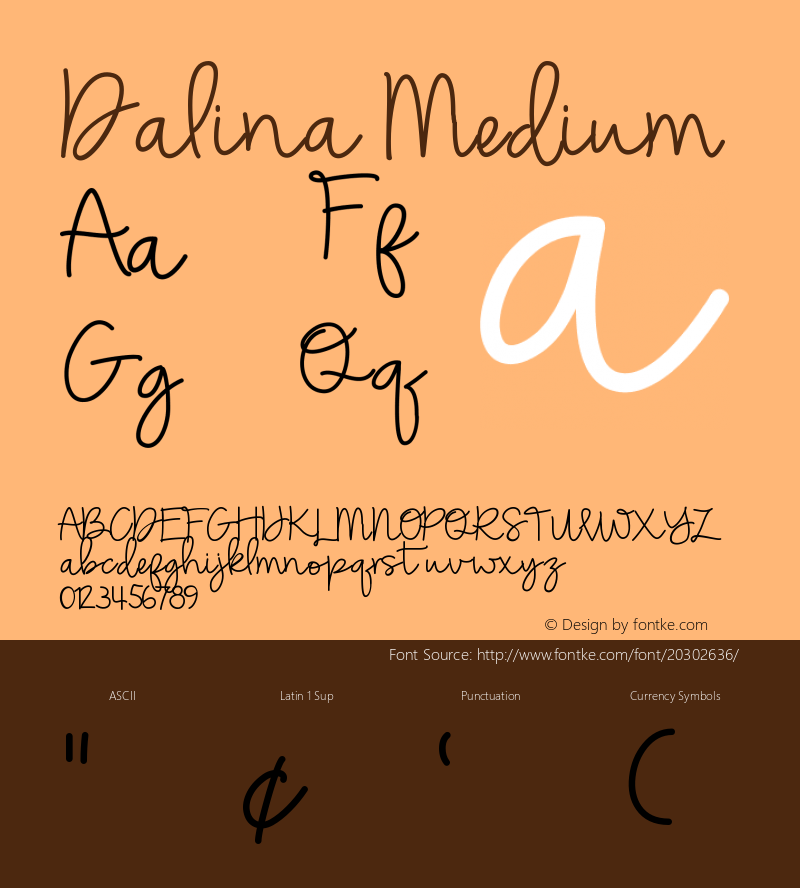 Dalina Version 001.000 Font Sample