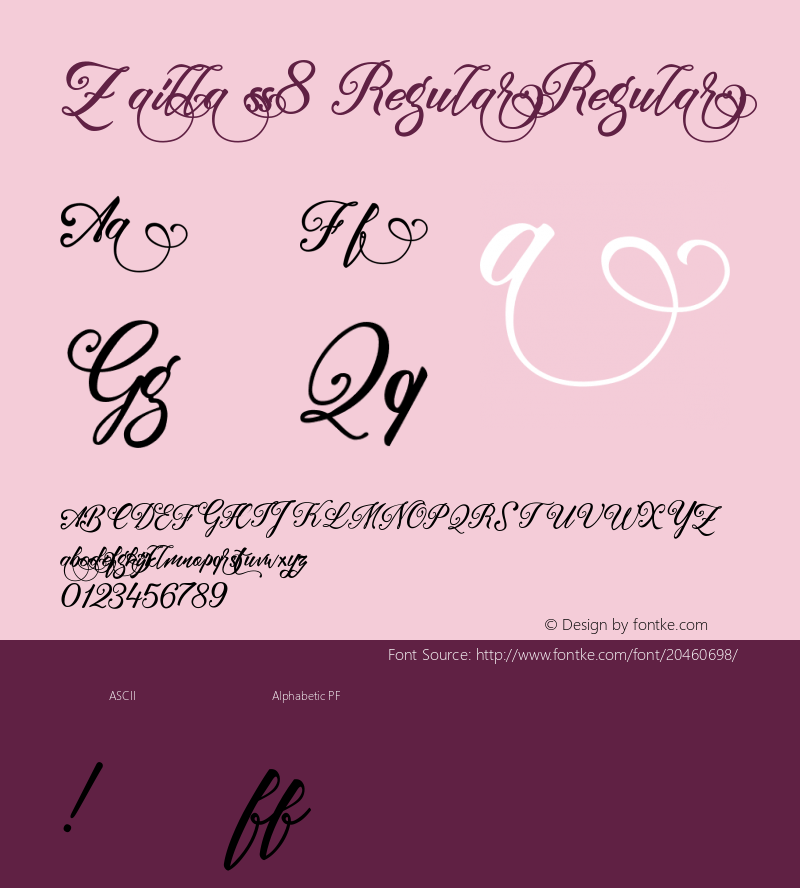 Zaillass8Regular 1.000 Font Sample