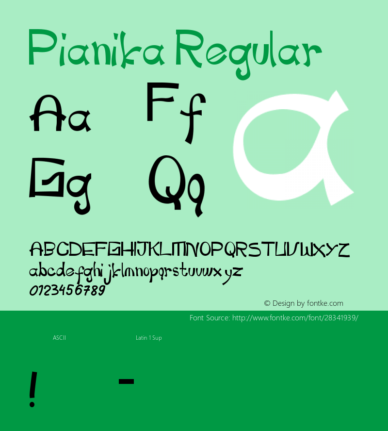 Pianika Version 1.00;December 27, 2018;FontCreator 11.5.0.2422 64-bit Font Sample