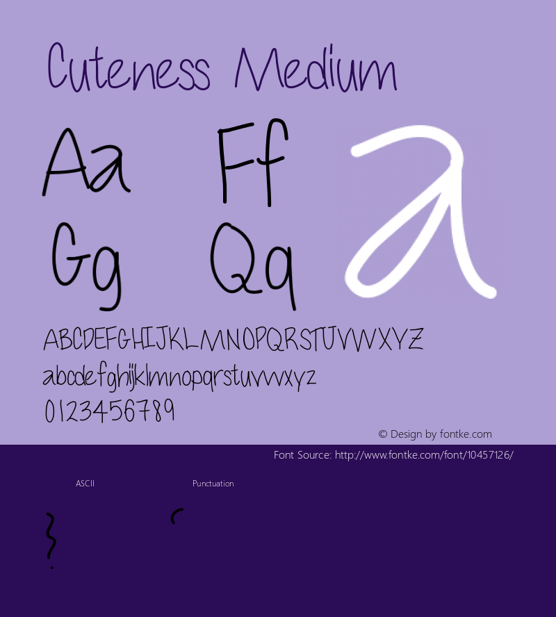 Cuteness Medium Version 001.000 Font Sample