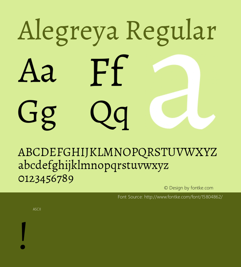 Alegreya Regular Version 1.003; ttfautohint (v1.4.1) Font Sample