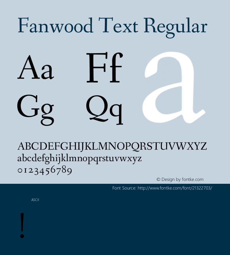 Fanwood Text Regular  Font Sample