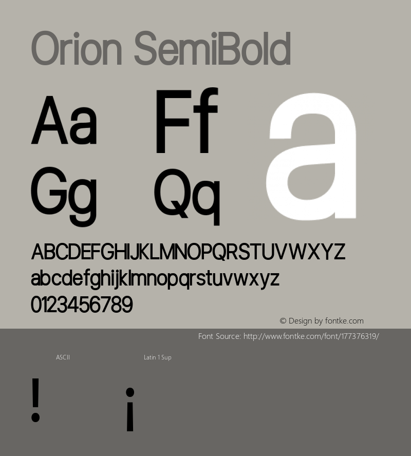 Orion SemiBold Version 1.000图片样张