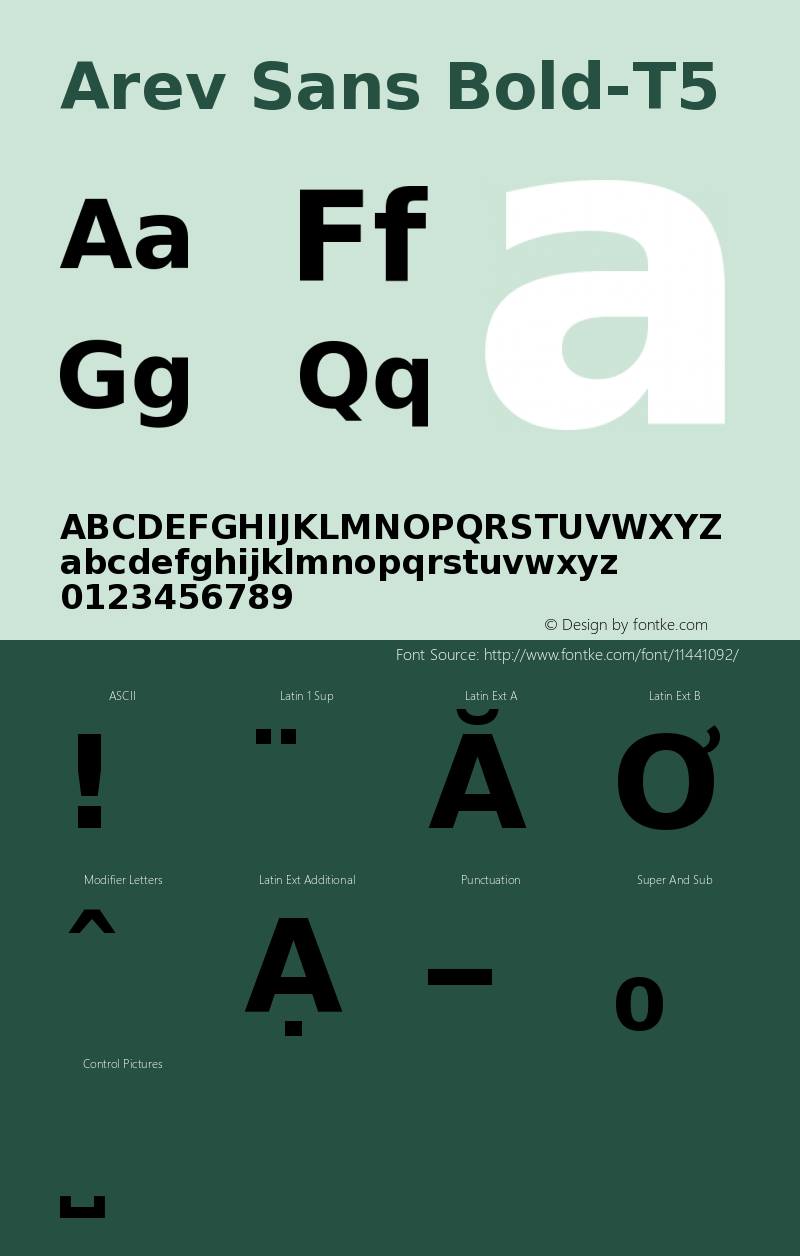 Arev Sans Bold-T5 Version Release 0.21a Font Sample