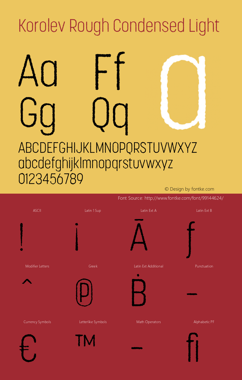 Korolev Rough Condensed Light Version 1.000;PS 001.000;hotconv 1.0.88;makeotf.lib2.5.64775 Font Sample