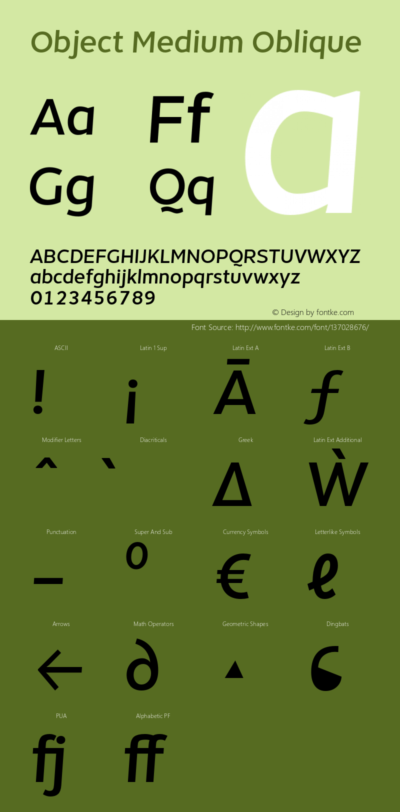 Object-MediumOblique Version 1.002;PS 001.002;hotconv 1.0.88;makeotf.lib2.5.64775 Font Sample