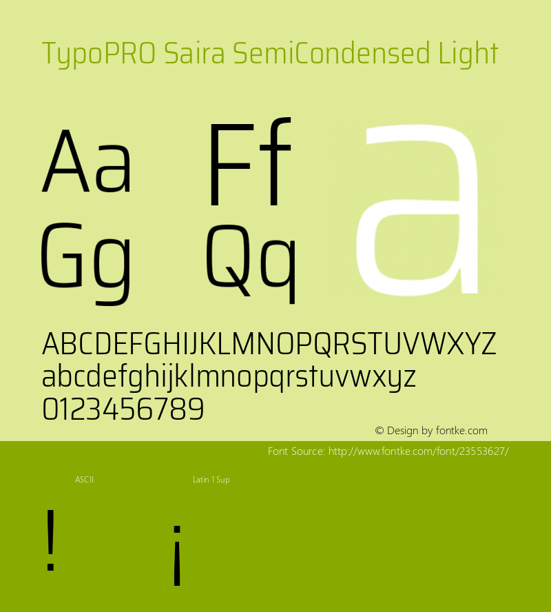 TypoPRO Saira SemiCondensed Light Version 0.072 Font Sample