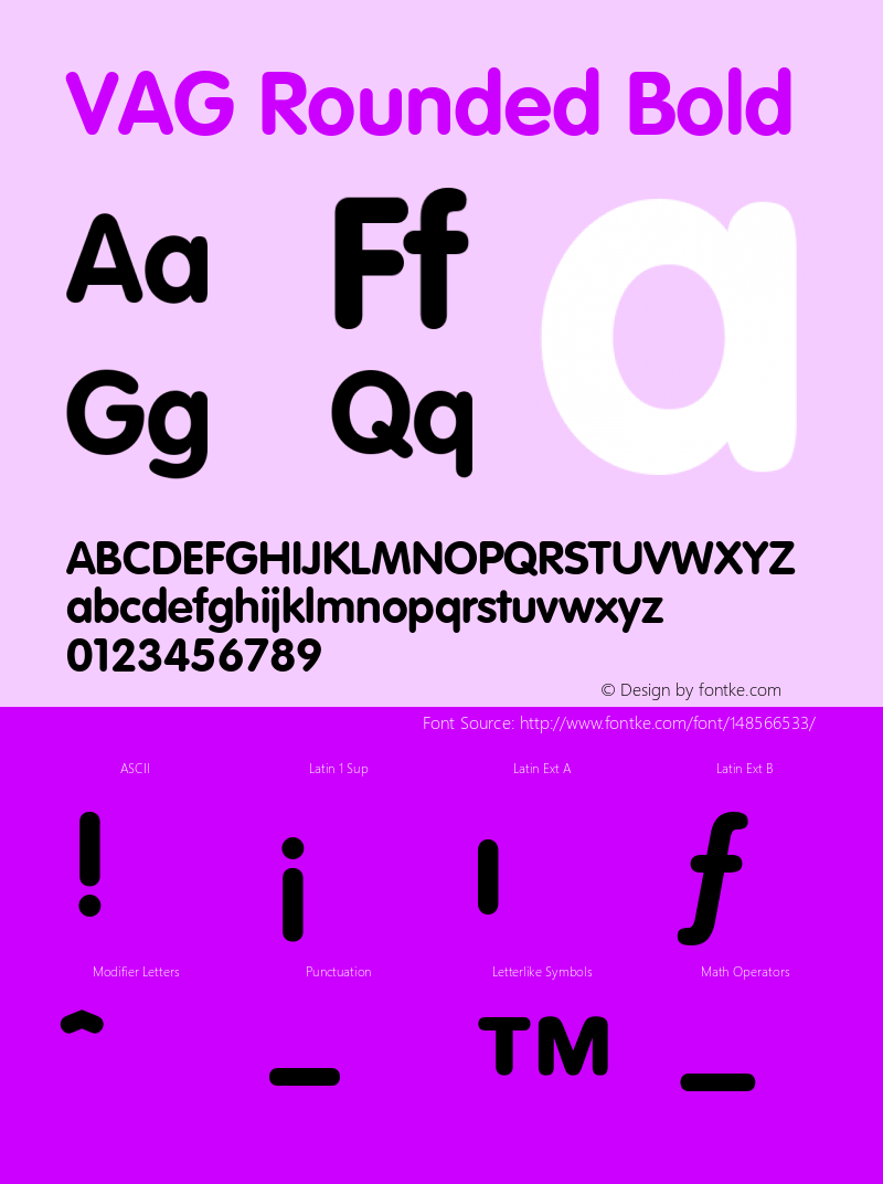 VAG Rounded Bold 001.000 Font Sample