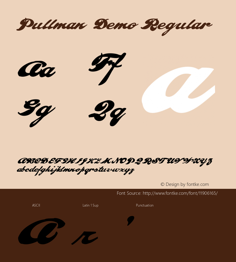 Pullman  Demo Regular Macromedia Fontographer 4.1.4 7/16/00 Font Sample