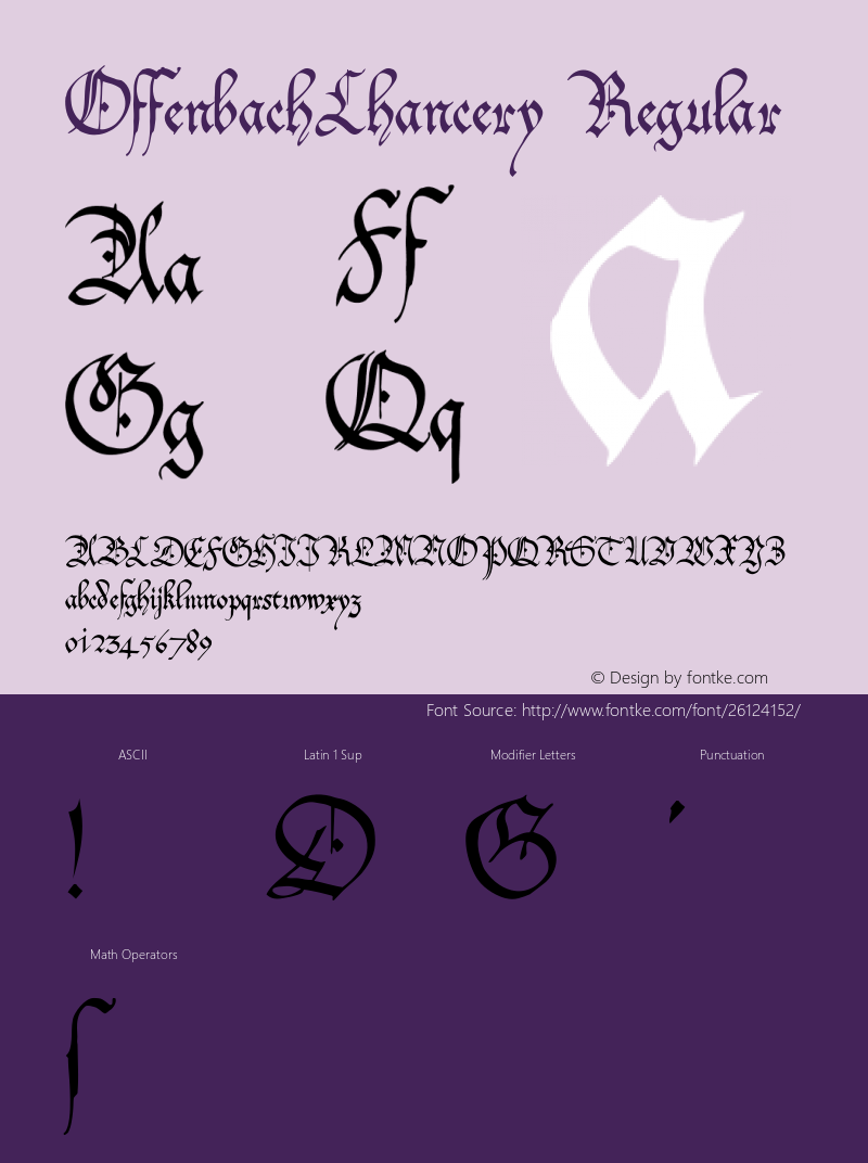 OffenbachChancery Version 1.000 1993 Font Sample