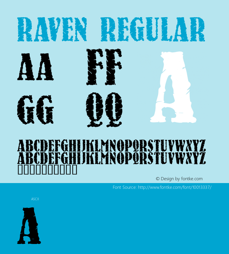 Raven Regular V 1.0 Font Sample