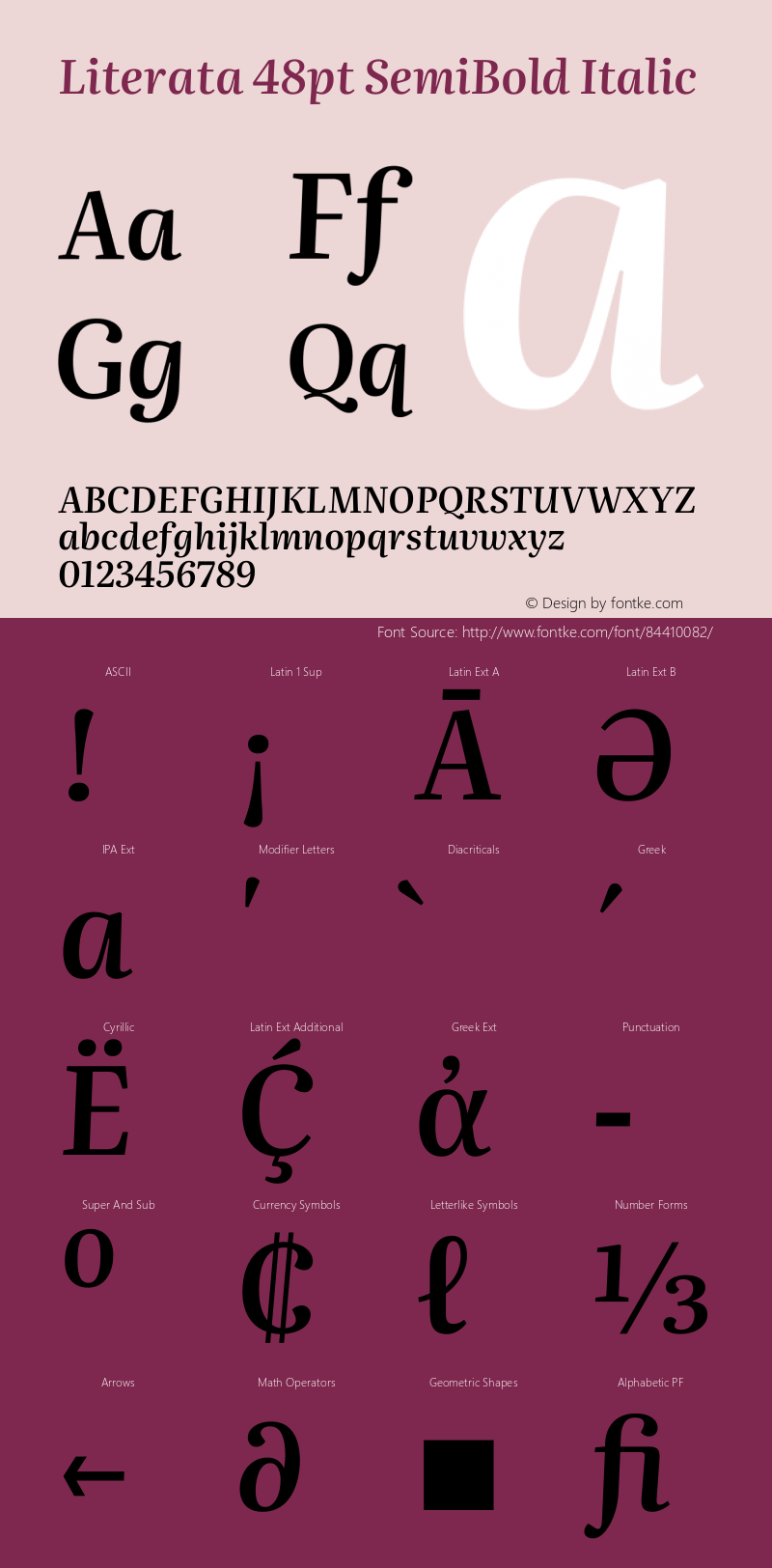 Literata 48pt SemiBold Italic Version 3.002 Font Sample