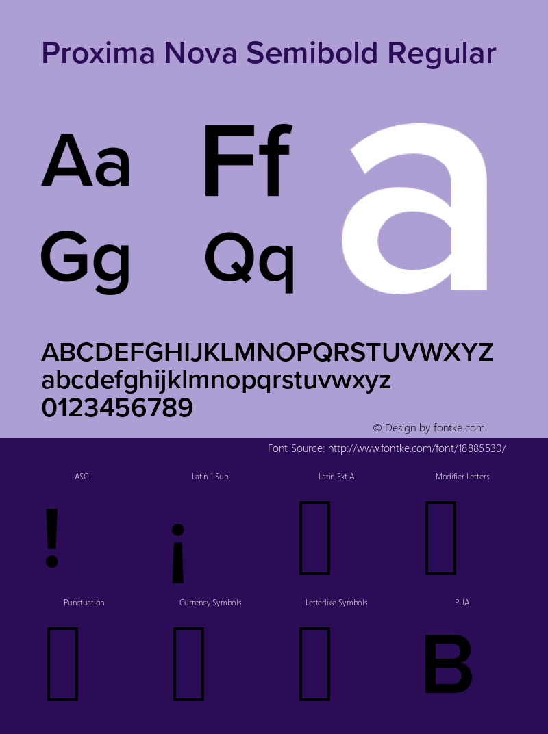 Proxima Nova Semibold Regular Version 3.008;PS 003.008;hotconv 1.0.88;makeotf.lib2.5.64775 Font Sample