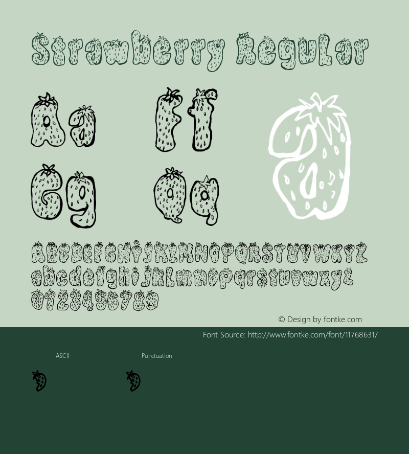 Strawberry Regular Version 1.00 2012 Font Sample